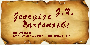 Georgije Martonoški vizit kartica